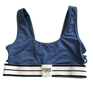 PINK Blue Unlined Sports Bra XS Wireless Cut Out Activewear Victoria's Secret